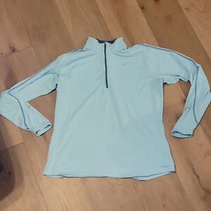 Nike Running Blue 3/4 Zip Blue Long Sleeved Top Size XL Athletic Sports